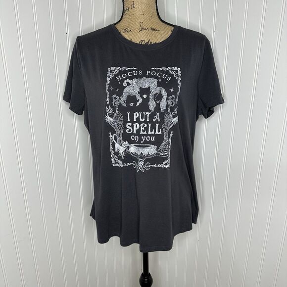 Disney Hocus Pocus T Shirt Sz XL Gray I Put A Spell On You Halloween Maurices - Picture 13 of 13